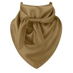 Tan Wild Rag Large Scarf 35x35" Satin Western Accessory Cowgirl or Cowboy